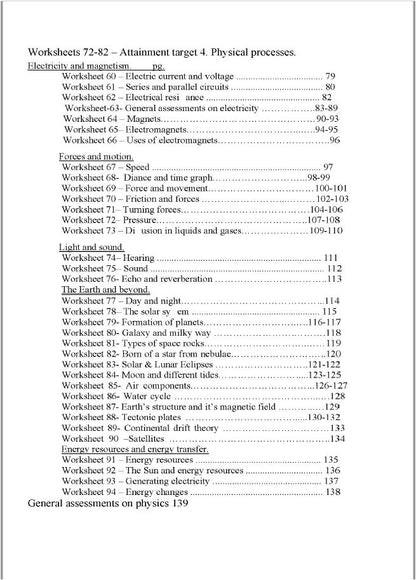 Cambridge Checkpoint 2 Year 7 Science (0893) Revision Work sheets Maher Galal