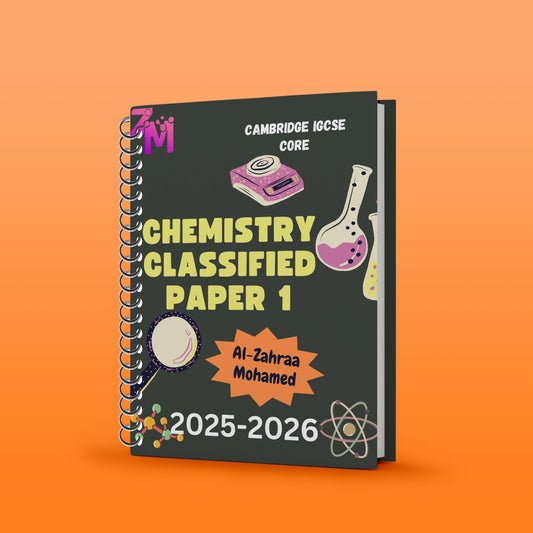 Cambridge Pre-IG Chemistry (0620/0971) CLASSIFIED WITH MARK SCHEME Dr. Al-Zahraa Mohamed 2026
