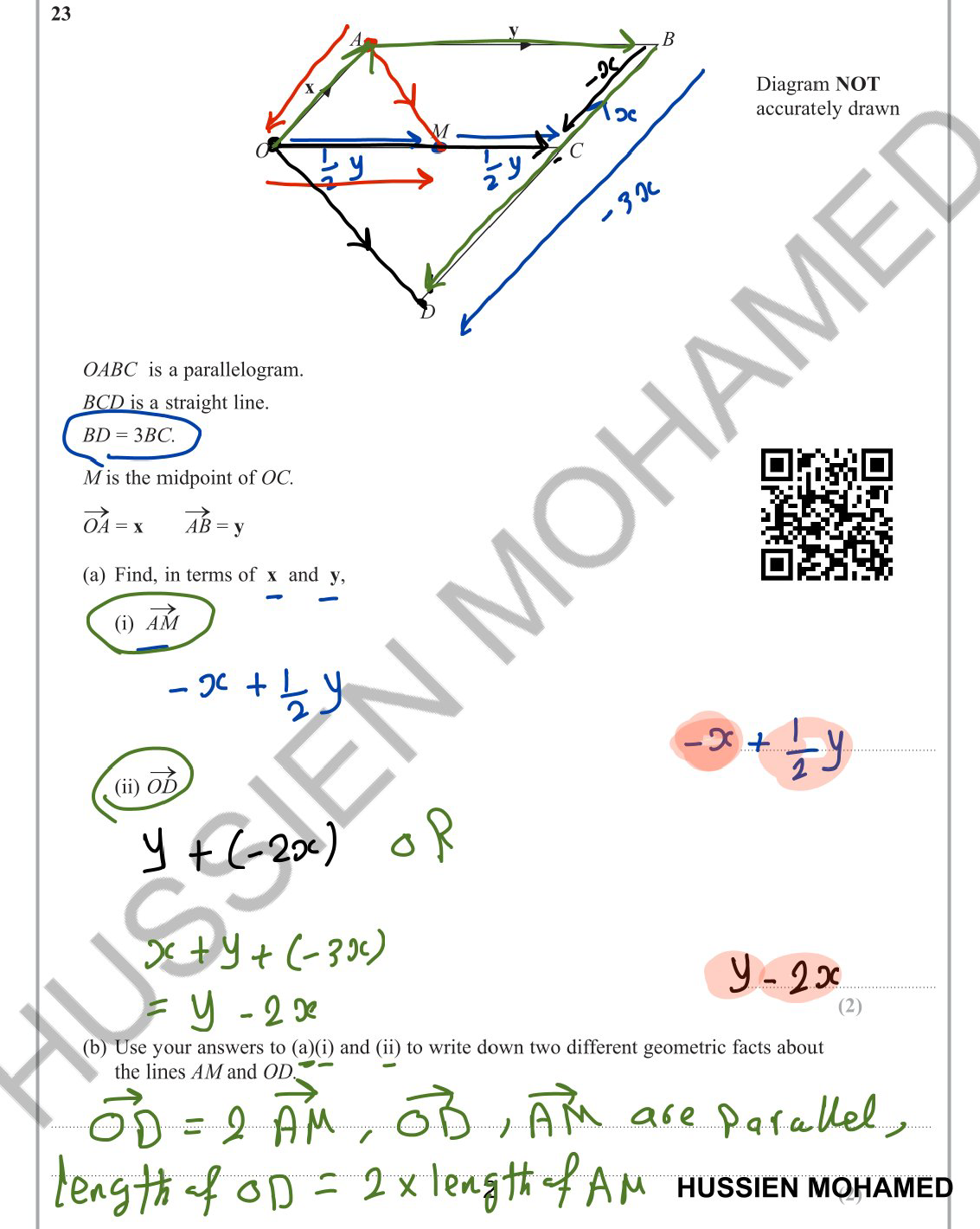 Edexcel O.L Maths A (4MA1/1H,2H) Classified With Mark Scheme (QR videos Answers) Eng. Hussien Mohamed