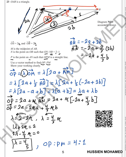 Edexcel O.L Maths A (4MA1/1H,2H) Classified With Mark Scheme (QR videos Answers) Eng. Hussien Mohamed