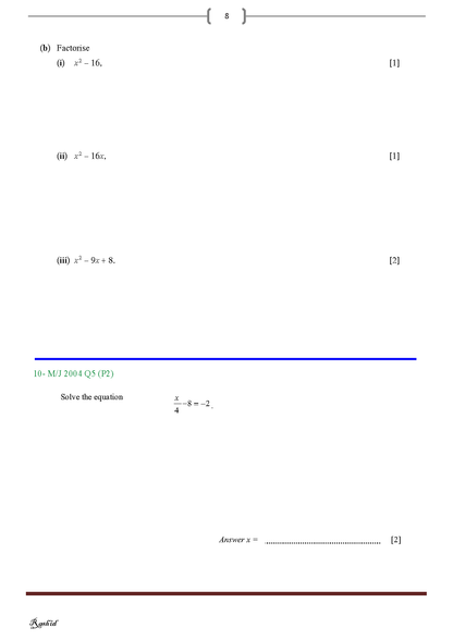 Cambridge General Math , Practice Book -  Notes - Dr. Rashid Jebreel ( 2025 )