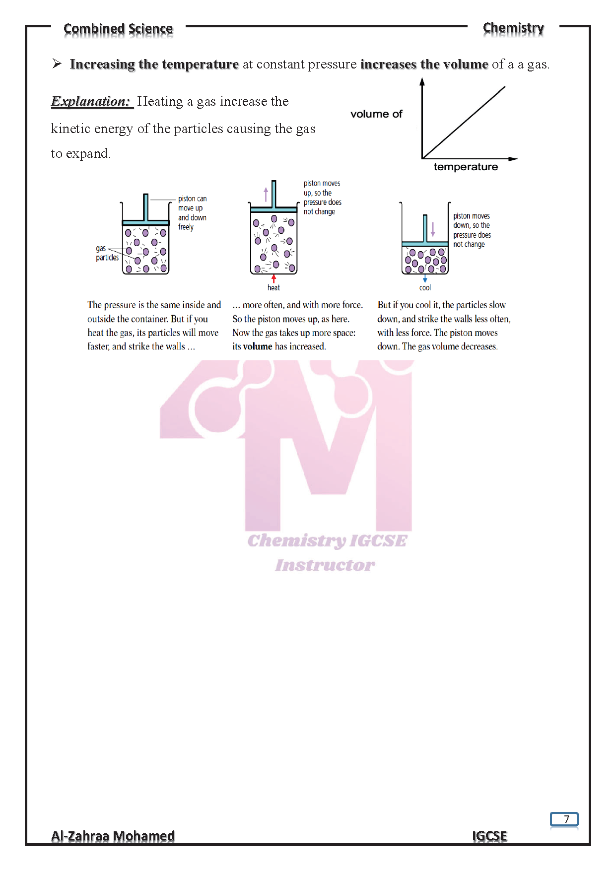 Cambridge O.L Combined Science CHEMISTRY  (0653) Study Notes Dr. Al-Zahraa Mohamed 2026