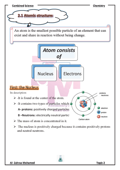 Cambridge O.L Combined Science CHEMISTRY  (0653) Study Notes Dr. Al-Zahraa Mohamed 2026