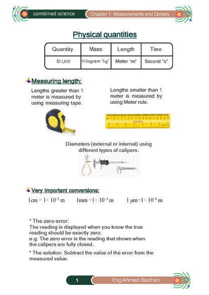 Cambridge O.L Combined Science (0653) Notes -  Ahmed Badran ( 2025 )