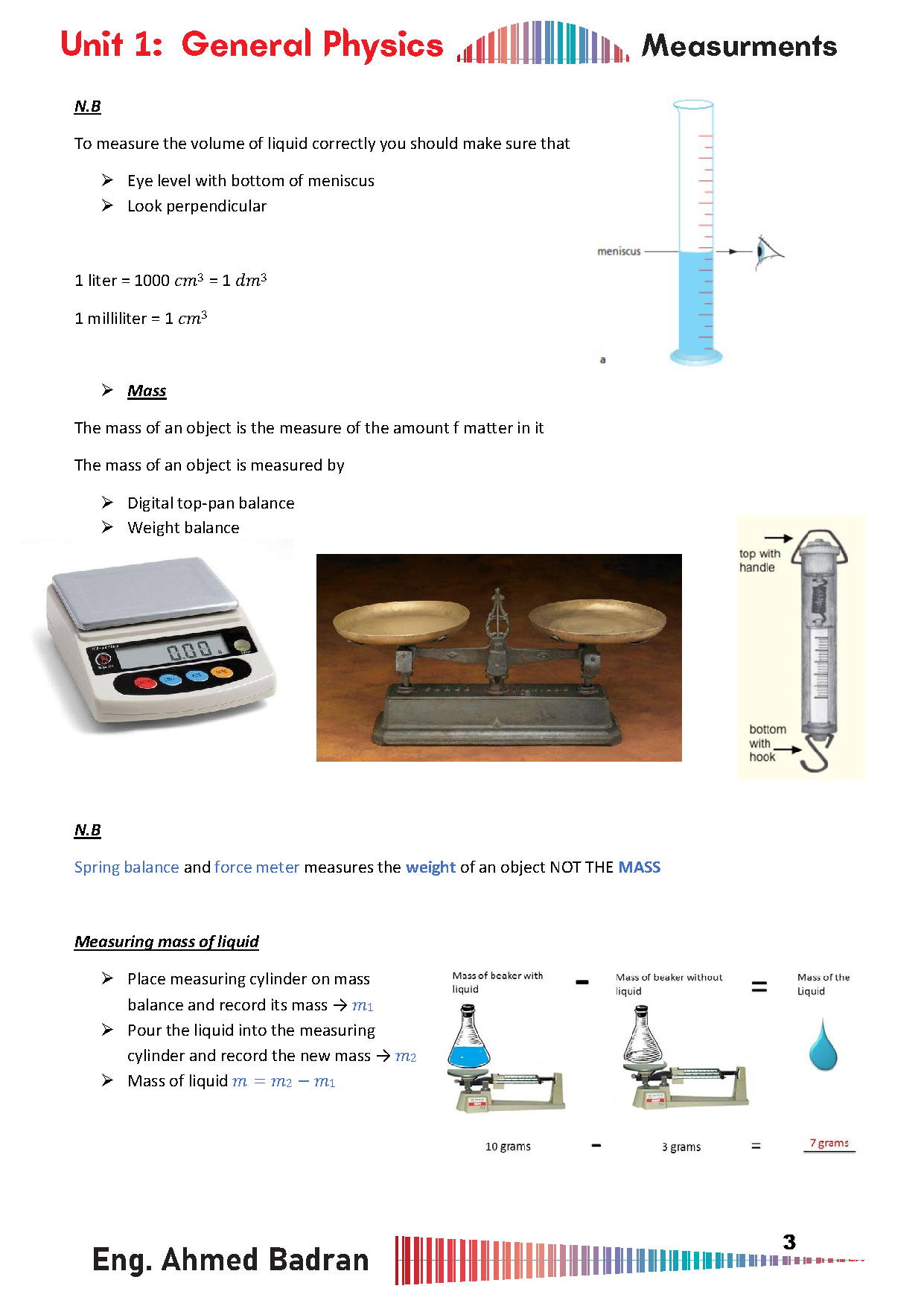 Cambridge Pre-IG  Physics (0625/0972) Notes -  Ahmed Badran