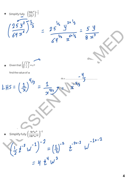 Edexcel O.L Maths A (4MA1/1H,2H) - Notes - Eng. Hussien Mohamed 2026