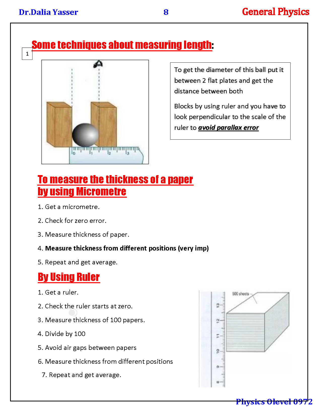 Cambridge O.L Physics (0625/0972) Notes - Dr. Dalia Yasser (2025)