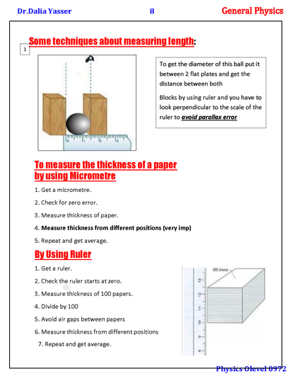 Cambridge O.L Physics (0625/0972) Notes - Dr. Dalia Yasser (2025)