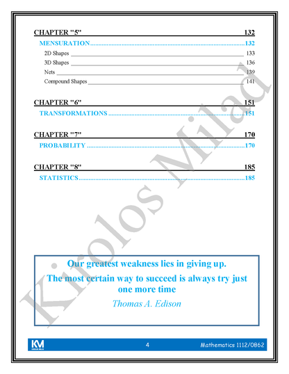 Cambridge Checkpoint 2  Maths Year 8 (1112-0862) Notes - Kirolos milad ( 2026 )