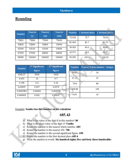 Cambridge Checkpoint 2  Maths Year 8 (1112-0862) Notes - Kirolos milad ( 2026 )