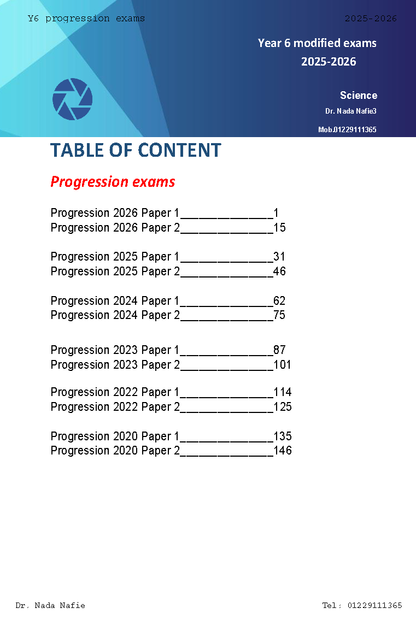 Cambridge PriMARY Year 6 Science Modified Exams 2025-2026 - Dr. Nada Nafie3