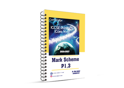 Cambridge Pre-IG Physics (0625/0972) Paper 1,3,6 Classifiedwith Mark Scheme Dr. Dina Ammar Edition 2026-2027