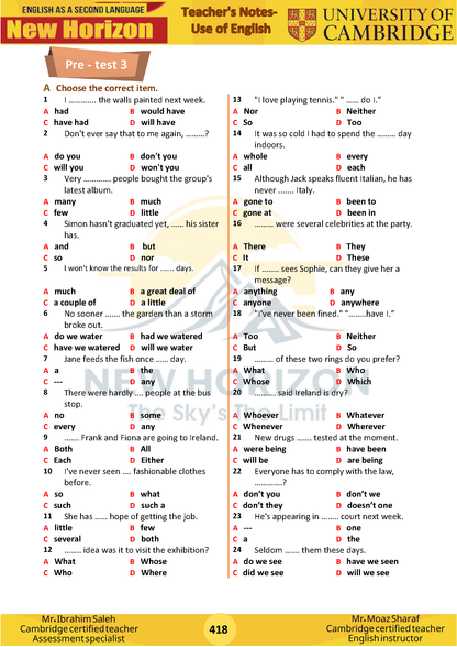 New Horizon Cambridge Primary (Y8) English as a Second Language (0876) Package (Notes-Classified-Past Papers)