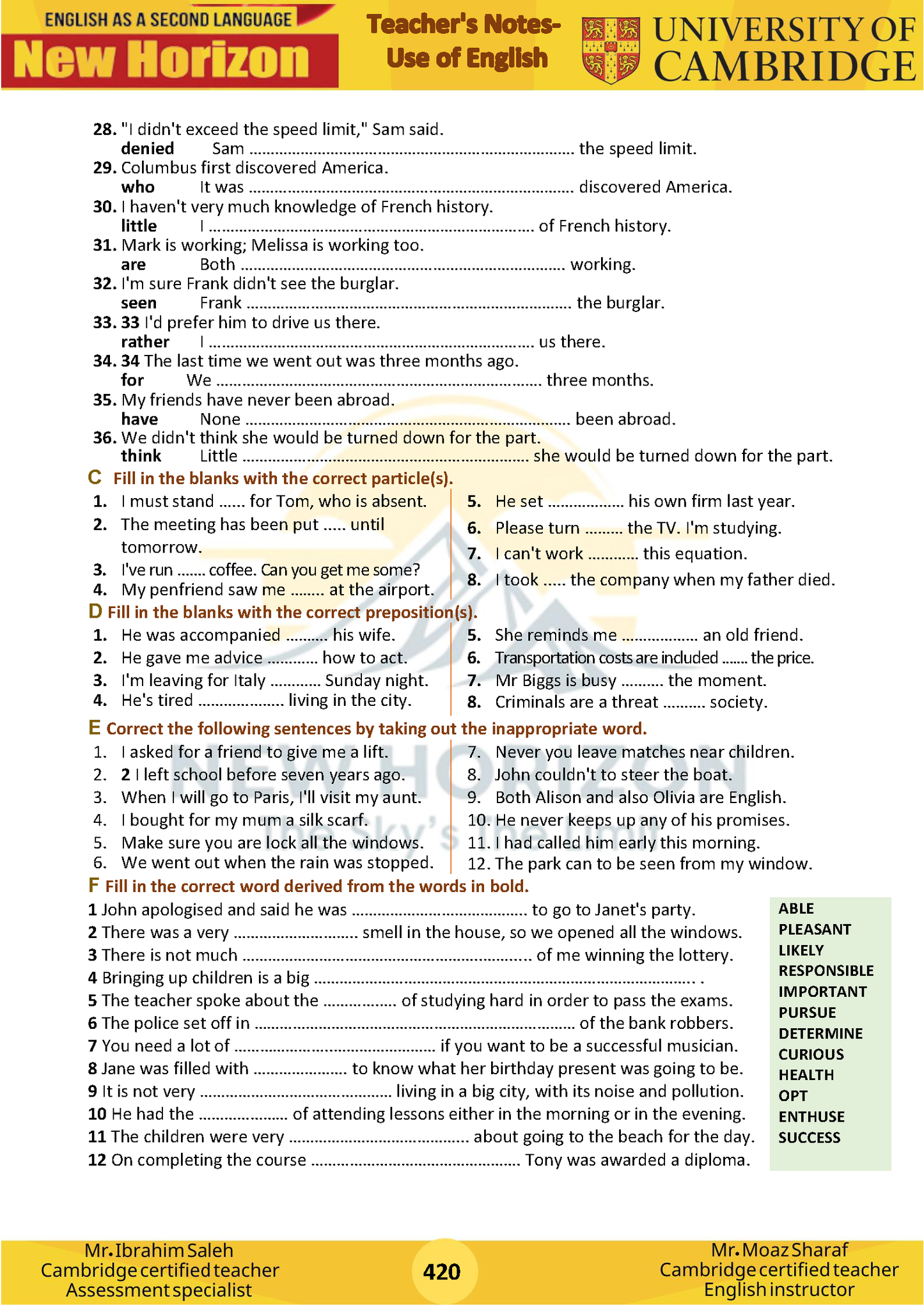 New Horizon Cambridge Primary (Y8) English as a Second Language (0876) Package (Notes-Classified-Past Papers)