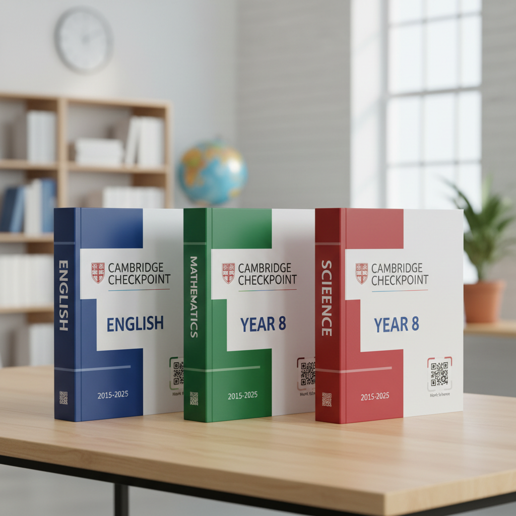 Cambridge Checkpoint 2 Year 8 English - Math - Science Past Papers 2015-2025 Including QR Mark Scheme