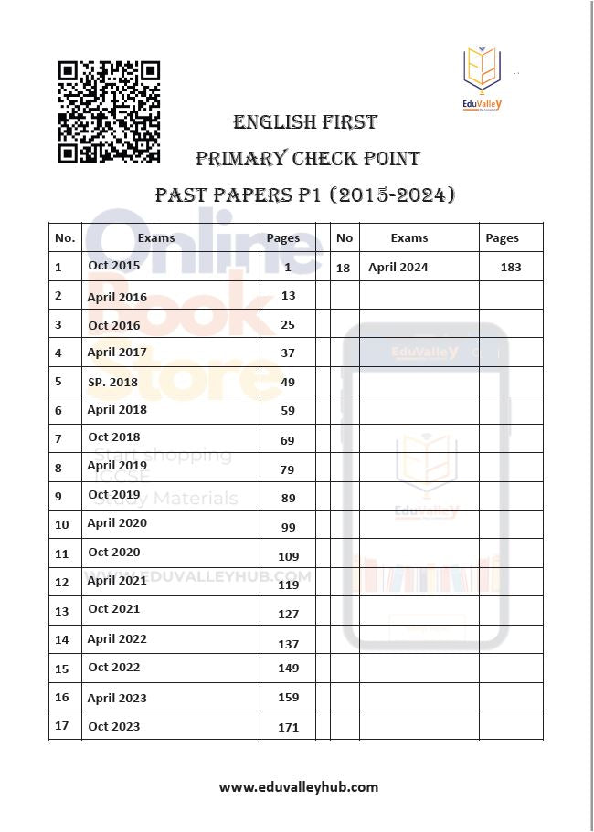 Cambridge Primary (Y6) English (0844/0058) Past Papers P 1&2 With QR  Mark Scheme From 2015-2024