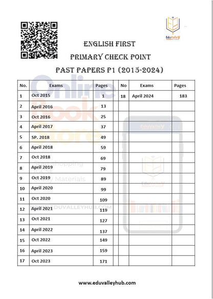 Cambridge Primary (Y6) English (0844/0058) Past Papers P 1&2 With QR  Mark Scheme From 2015-2024