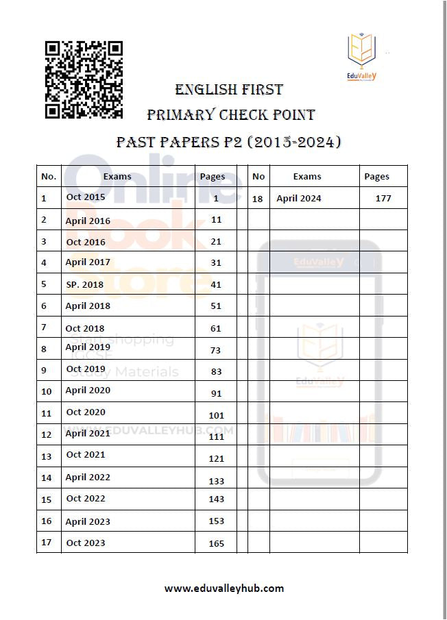Cambridge Primary (Y6) English (0844/0058) Past Papers P 1&2 With QR  Mark Scheme From 2015-2024