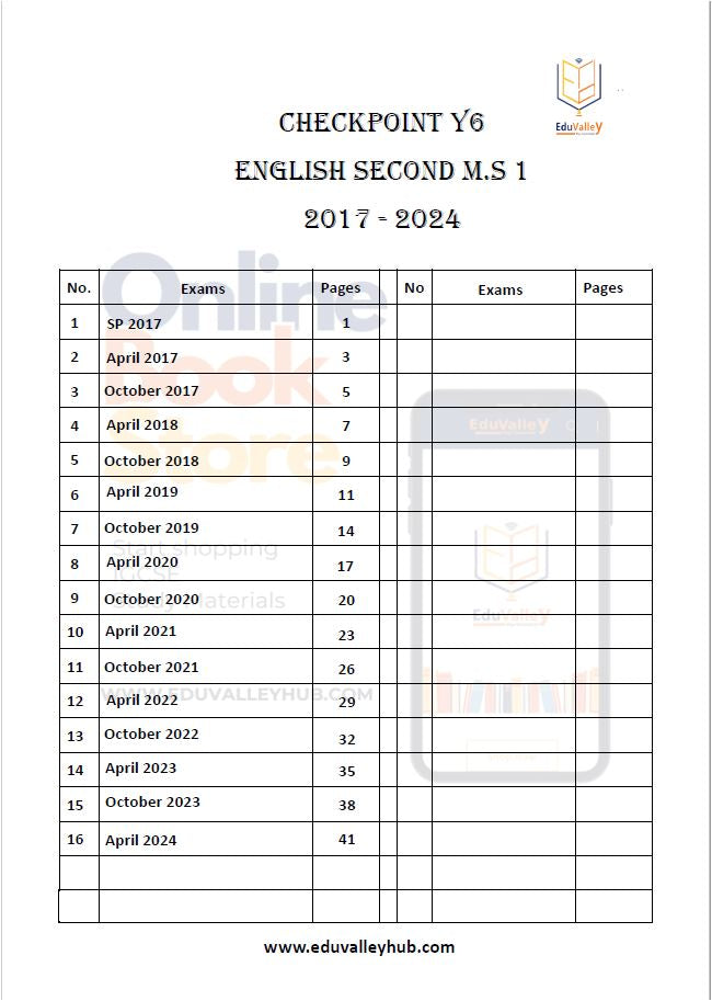 Cambridge Primary (Y6) English as a Second Language (0057) MARK SCHEME  P 1,2,3 From 2017-2024