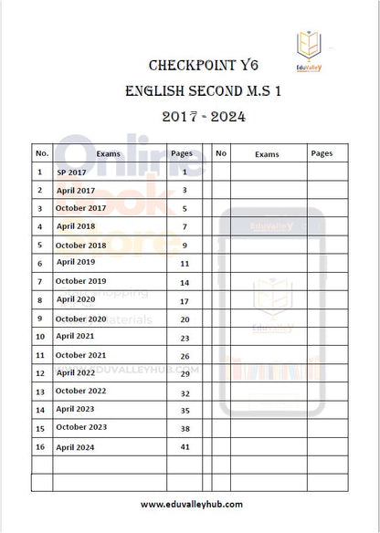 Cambridge Primary (Y6) English as a Second Language (0057) MARK SCHEME  P 1,2,3 From 2017-2024