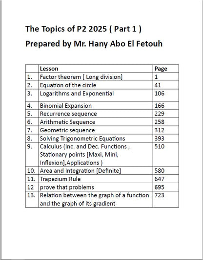 Edexcel A.S Maths (WMA12) Notes, Classified with Answers Pure 2 Hany Abo El Fetouh