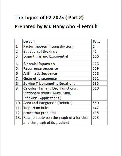 Edexcel A.S Maths (WMA12) Notes, Classified with Answers Pure 2 Hany Abo El Fetouh