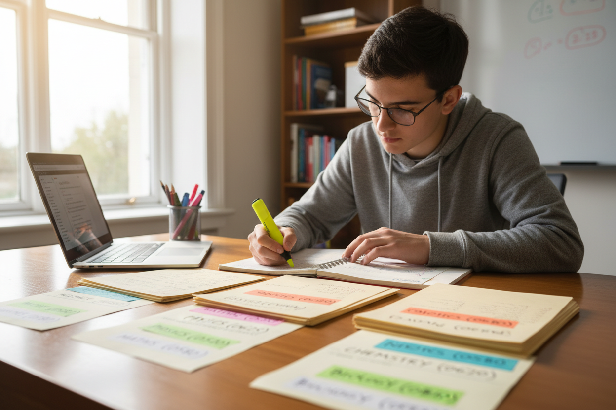 IGCSE Student Studying Classified Past Papers