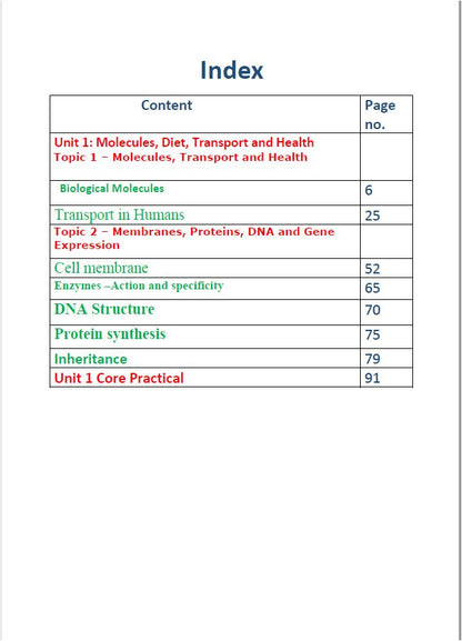 Edexcel A.S Biology (WBI11) Unit: 1 Study Notes Maher Galal