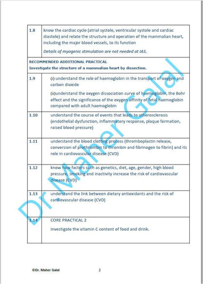 Edexcel A.S Biology (WBI11) Unit: 1 Study Notes Maher Galal