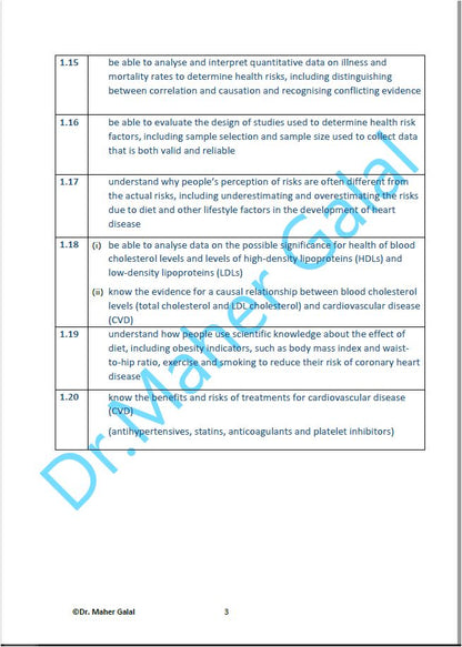 Edexcel A.S Biology (WBI11) Unit: 1 Study Notes Maher Galal