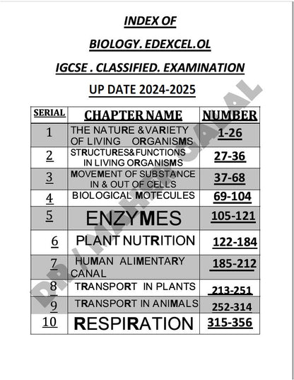 تصنيف مادة علم الأحياء OL (4BI1) من Edexcel مع الجزء الأول والثاني من MS ماهر جلال