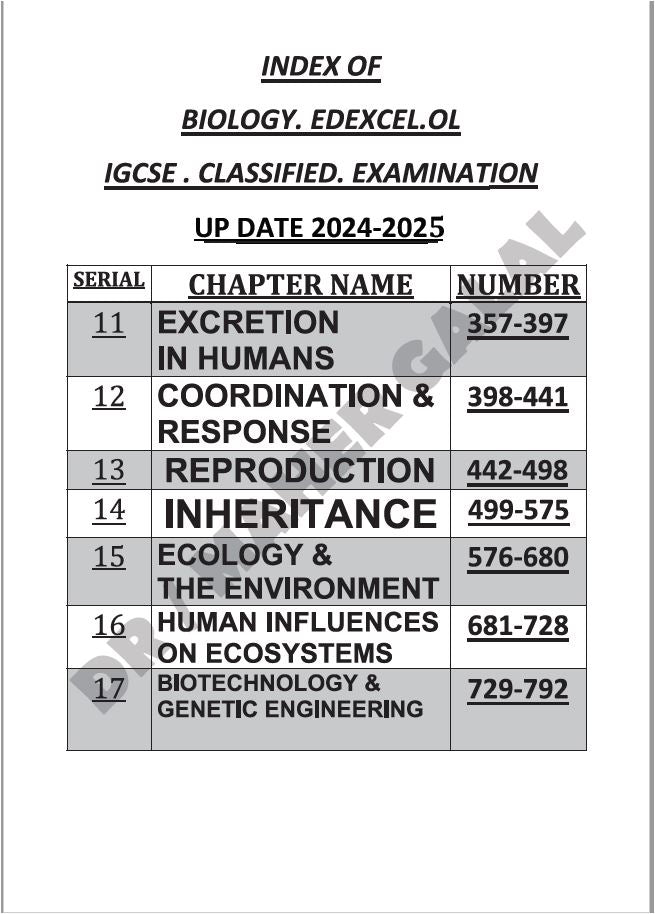 تصنيف مادة علم الأحياء OL (4BI1) من Edexcel مع الجزء الأول والثاني من MS ماهر جلال