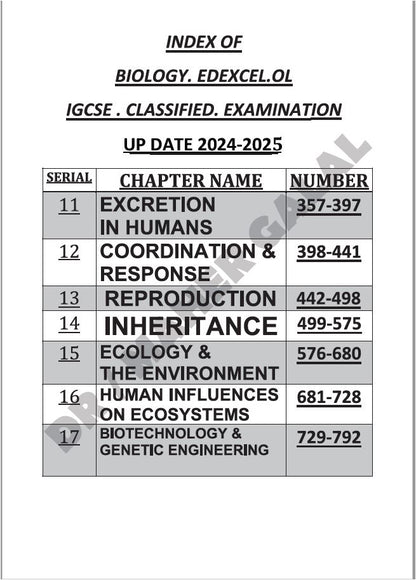 تصنيف مادة علم الأحياء OL (4BI1) من Edexcel مع الجزء الأول والثاني من MS ماهر جلال