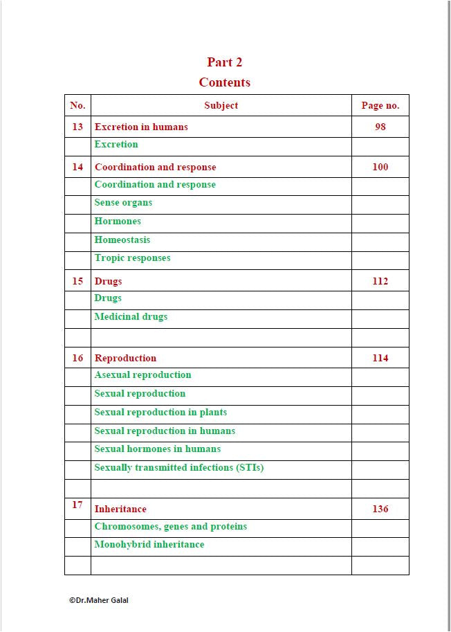 Cambridge Pre-IG Biology (0610/0970) Notes Maher Galal