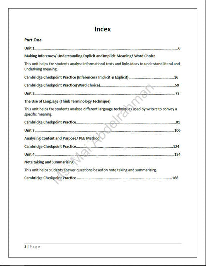 Cambridge Checkpoint Year 8  English (0861) - Classified With MS Mai Abdelrahman