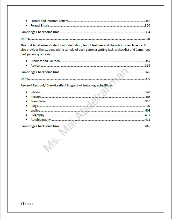 Cambridge Checkpoint Year 8  English (0861) - Classified With MS Mai Abdelrahman