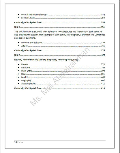 Cambridge Checkpoint Year 8  English (0861) - Classified With MS Mai Abdelrahman