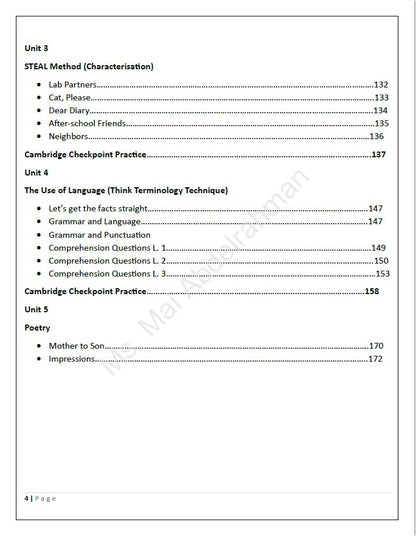 Cambridge Checkpoint Year 8  English (0861) - Classified With MS Mai Abdelrahman