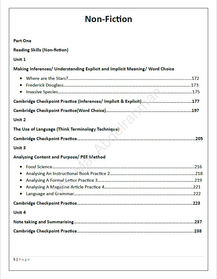 Cambridge Checkpoint Year 8  English (0861) - Classified With MS Mai Abdelrahman