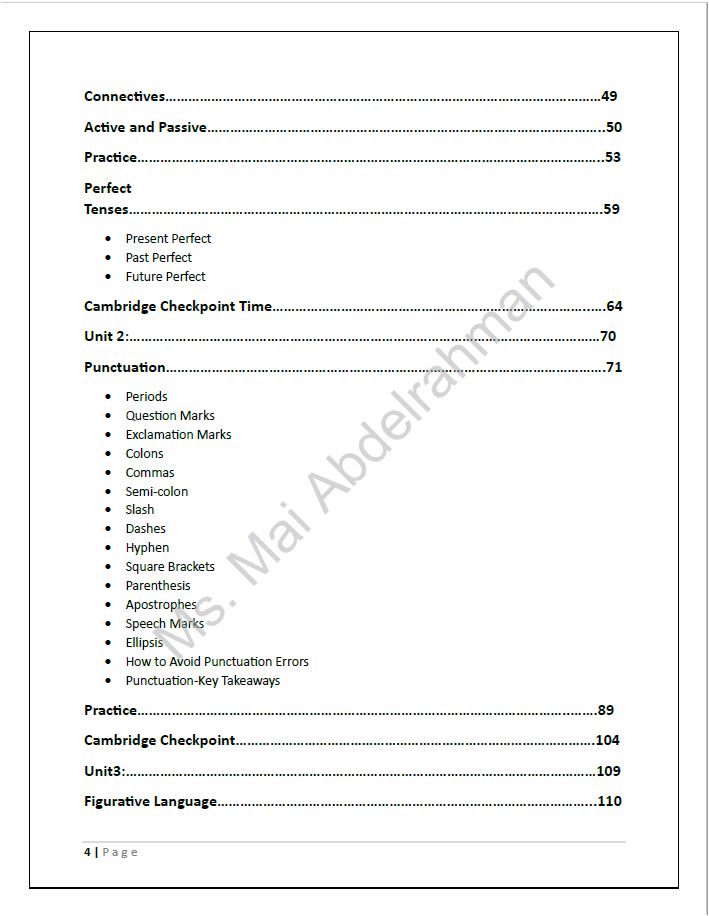 Cambridge Checkpoint Year 8  English (0861) - Classified With MS Mai Abdelrahman