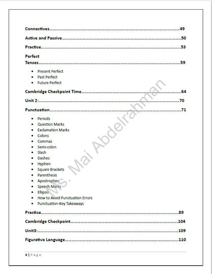 Cambridge Checkpoint Year 8  English (0861) - Classified With MS Mai Abdelrahman