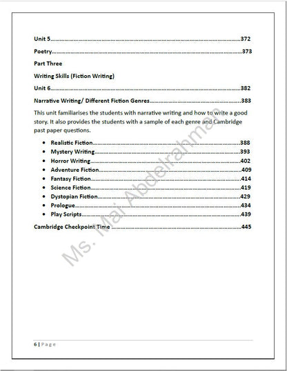 Cambridge Checkpoint Year 8  English (0861) - Classified With MS Mai Abdelrahman