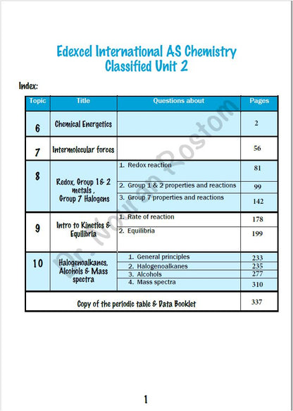 كيمياء Edexcel AS (WCH12) مصنفة باستخدام MS الوحدة 2 نوران رستم