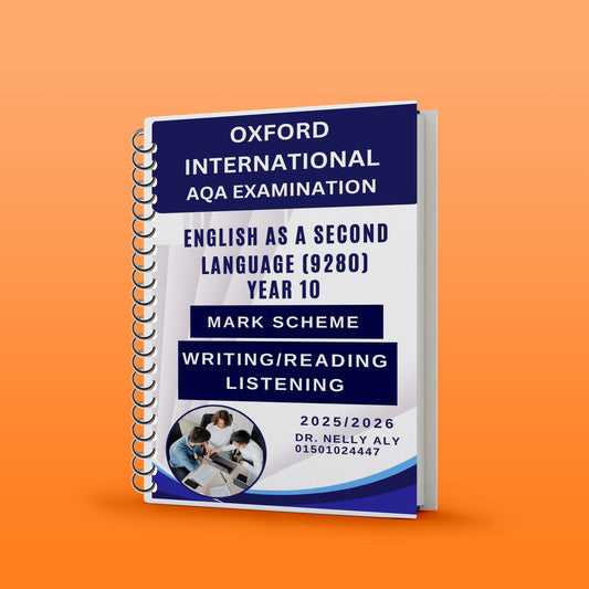 Oxford AQA O.L English as a Second Language (9280) Notes, Classified,Past Papers (Reading, Writing, Listening, Speaking ) Nelly Aly