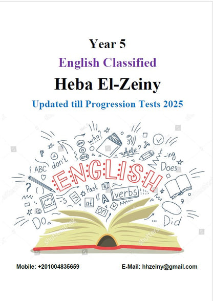 Cambridge Primary Year 5 English (0844/0058) Classified Mrs Heba El-Zeiny (2026)