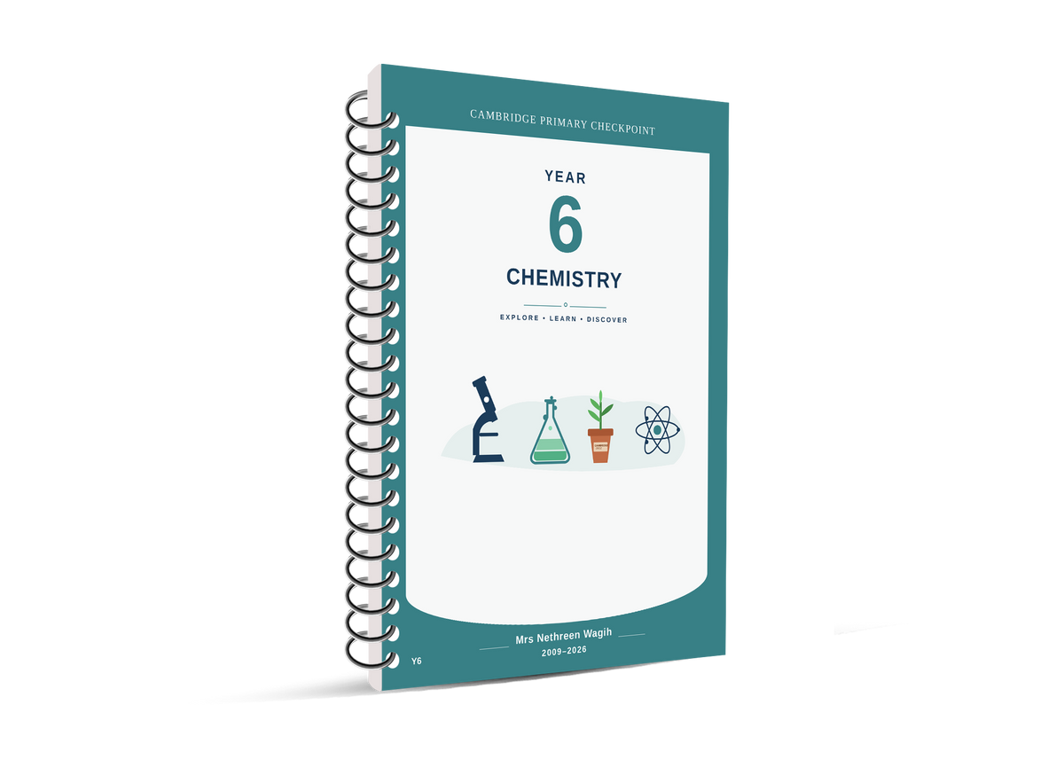 Cambridge Primary Year 6 Science (0097) Notes, Classified With Mark Scheme  Mrs. Nethreen Wagih Edition 2026-2027