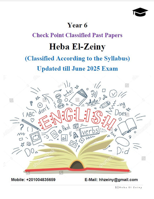 Cambridge Primary (Y6) English (0844/0058) Classified Mrs Heba El-Zeiny (2026)
