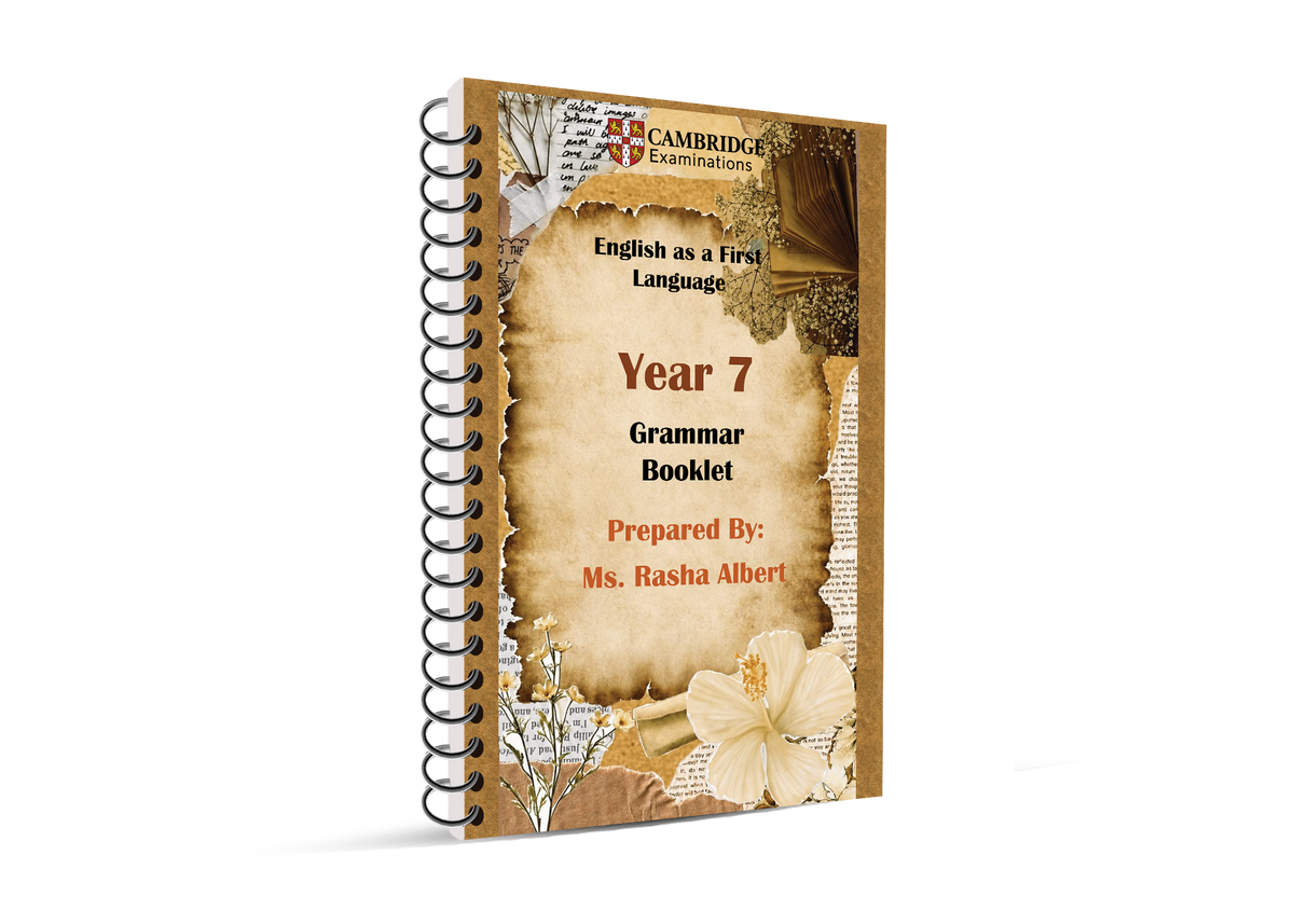Cambridge Year 7 English (0861) - Package (Notes ,Classified) Ms. Rasha Alpert Edition 2026-2027