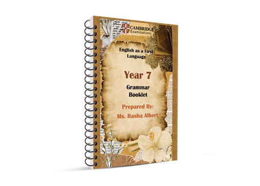 Cambridge Year 7 English (0861) - Package (Notes ,Classified) Ms. Rasha Alpert Edition 2026-2027