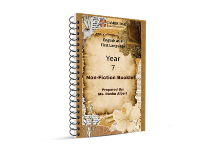 Cambridge Year 7 English (0861) - Package (Notes ,Classified) Ms. Rasha Alpert Edition 2026-2027